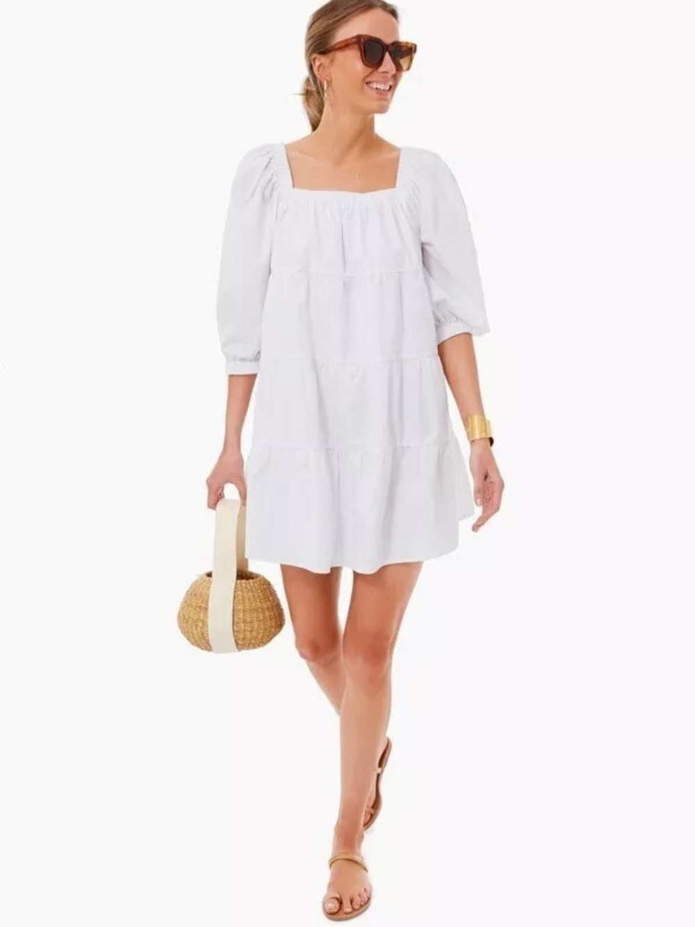 Pomander Place Tuckernuck Women's White Halile Dress Tiered Mini